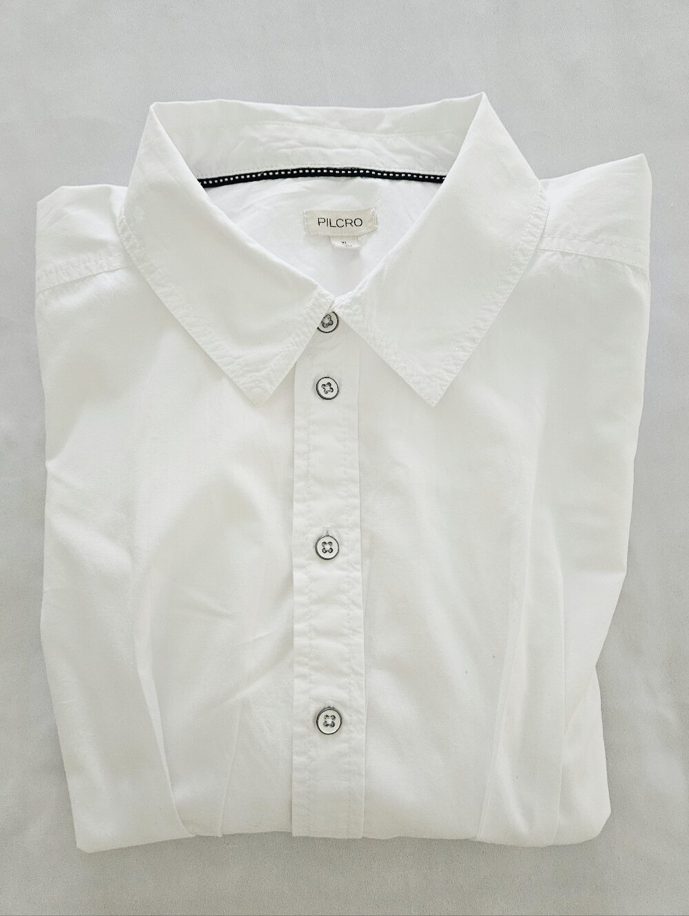 Pilcro Anthropologie Bobbie White Cotton Peplum Button Front Blouse XL - Picture 6 of 11